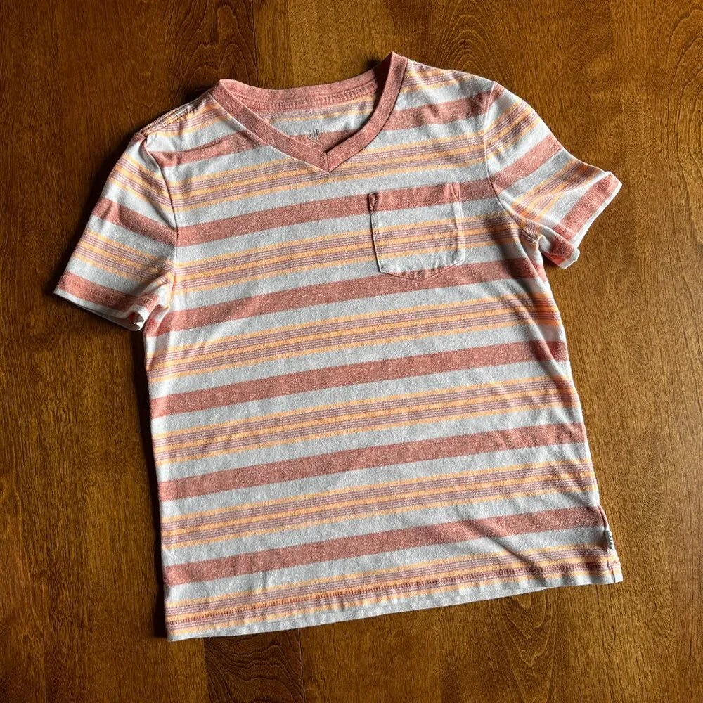 Gap V-neck stripe tee S 6-7